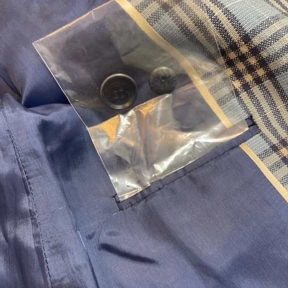 Giorgio’s of Palm Beach Blazer/Jacket, Blue Plaid, Italian women 42R